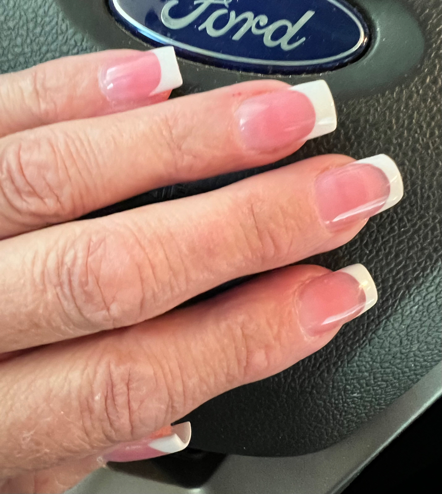 Pink And White Acrylic — Long