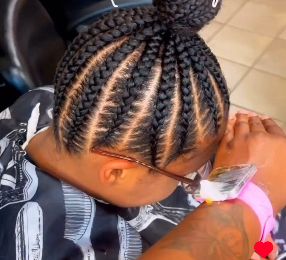 6-10 Conrows/no Added Hair