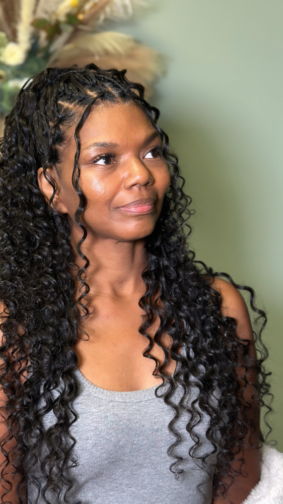 Smedium Boho knotless Braids