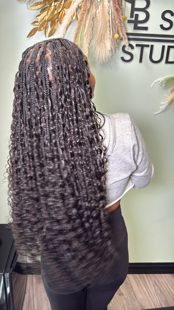 Smedium Boho knotless Braids