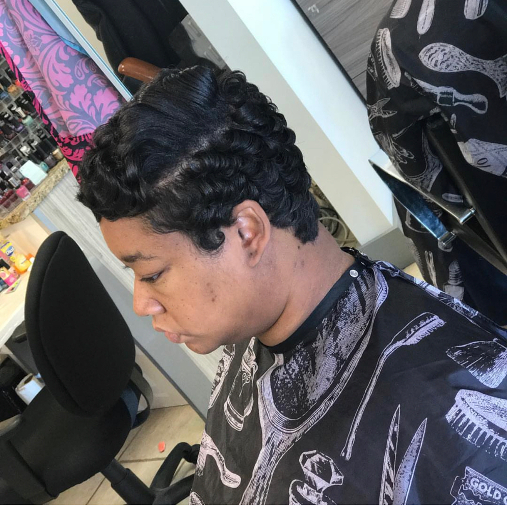Short Style w/relaxer & Cut