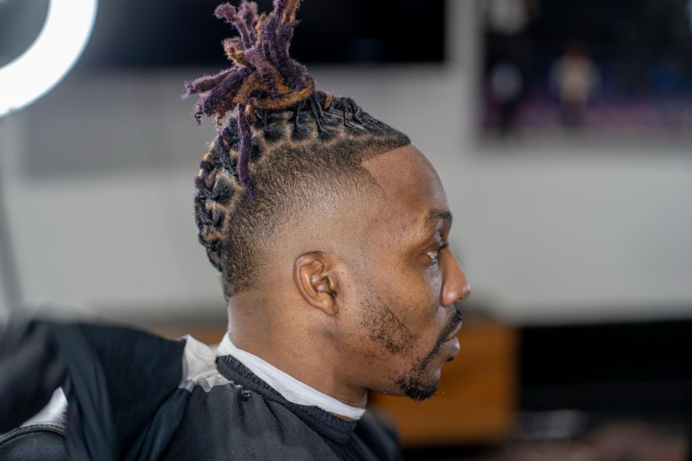 Wash, Loc Retwist & Style (Top Knot Only)