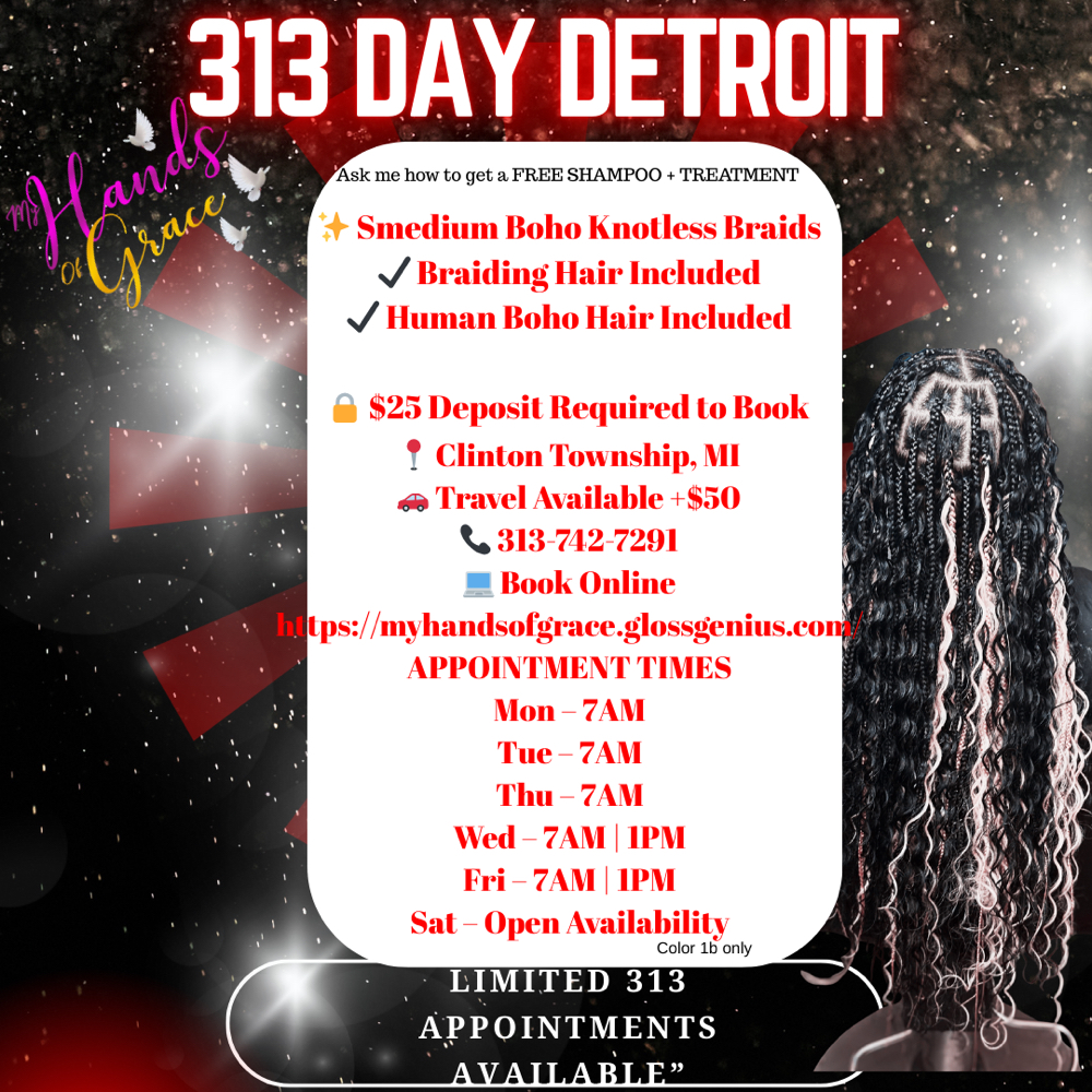 313 Day Special at My HandsofGrace in Clinton Township, MI