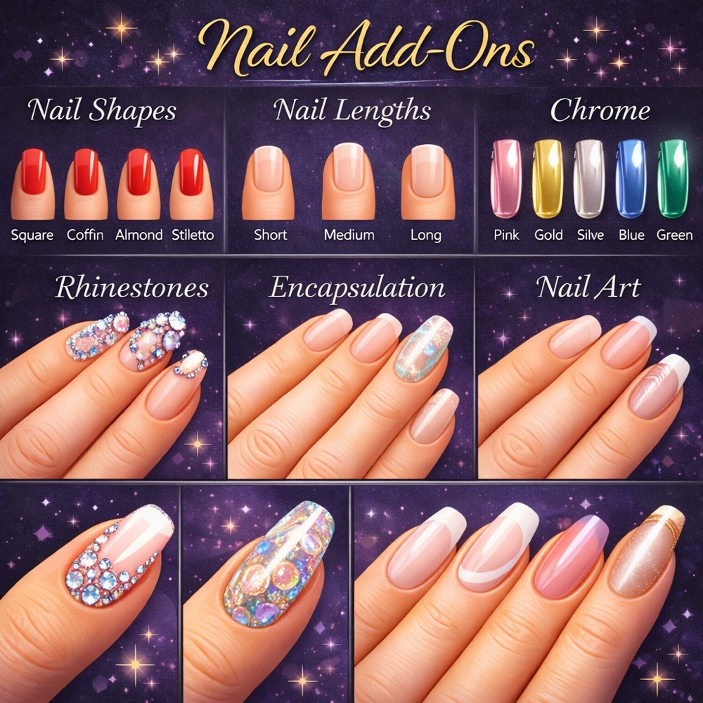 Add On Services For Nails at Prestigious Nails in Shelbyville, KY