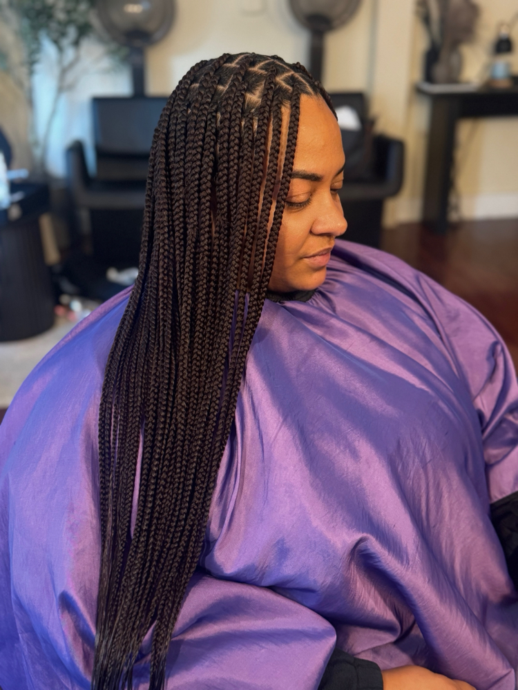 Medium Knotless Braids at Touch of Beauty Salon in Somerville, MA