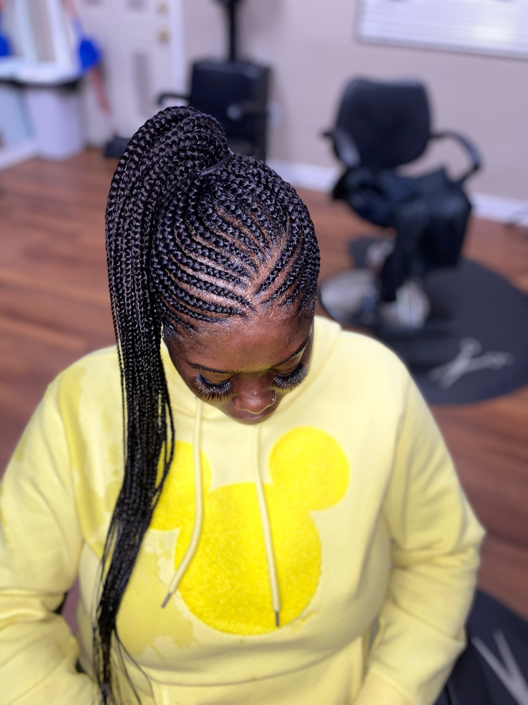 Medium/smallFeed Ins Into Ponytail