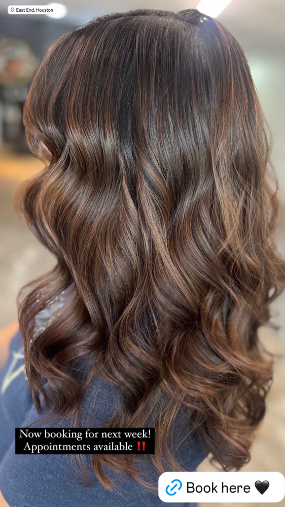 Partial Retouch Balayage at Aesthetic Makeup & Hair in Houston, TX