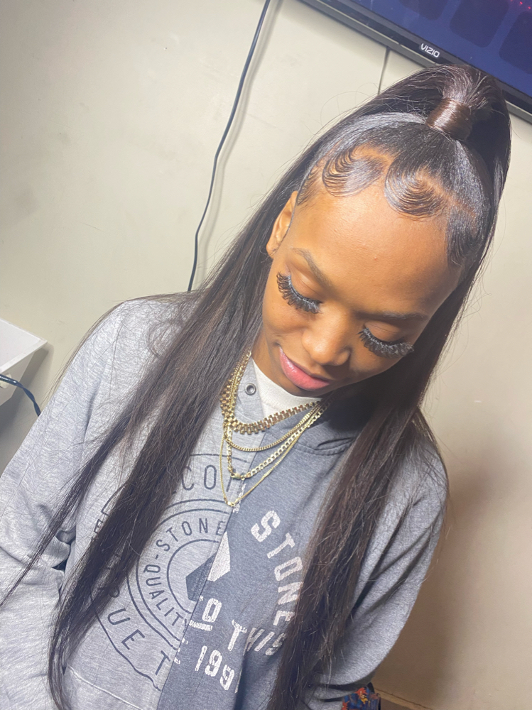 Basic Half Up Half Down Sew-In at Touched bylaneise in Long Beach, CA