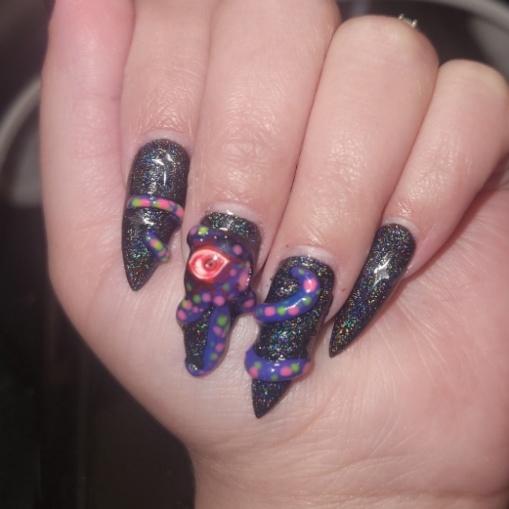GelX Extensions With Design at The Nail Fairy in Colorado Springs, CO