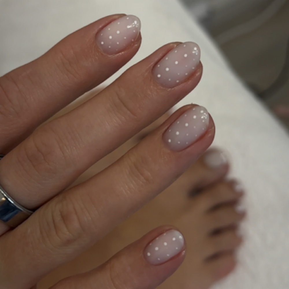 Russian Structured Mani w/ Polka Do at Masking Perfection Nails in Hamden, CT
