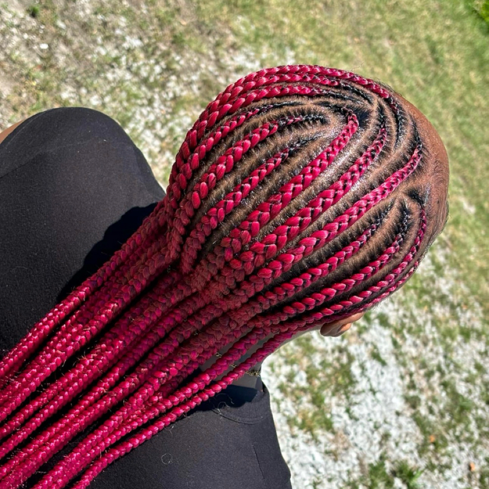 small straight backs (10-14braids) at Hair Harmony: ByHazel in Columbus, MS