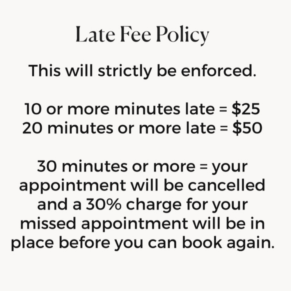 Late Fee Policy at Ashtrologic Hair in Frederick, MD