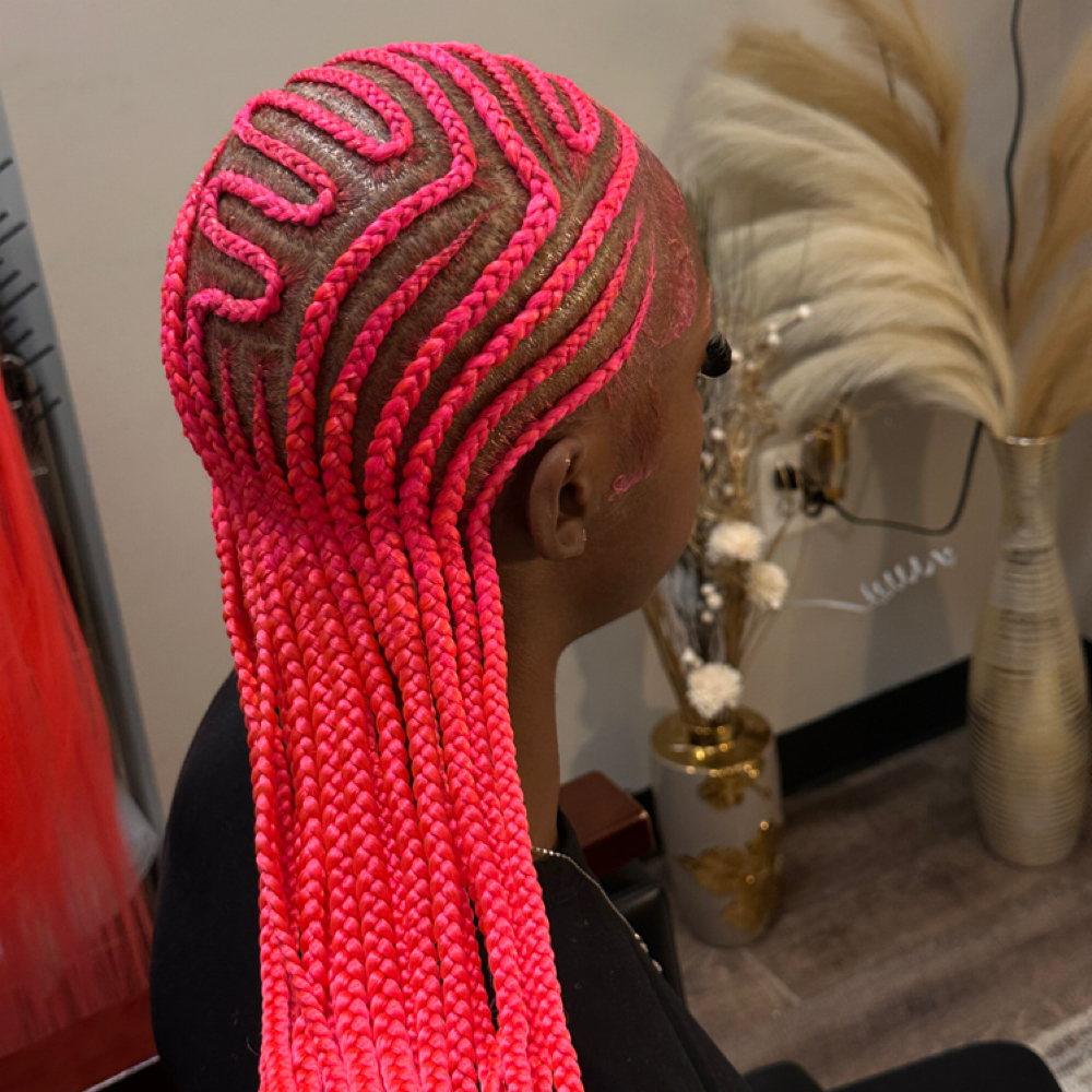 Custom/Freestyle Feed-in Cornrows at Hair By NaKya in Owings Mills, MD