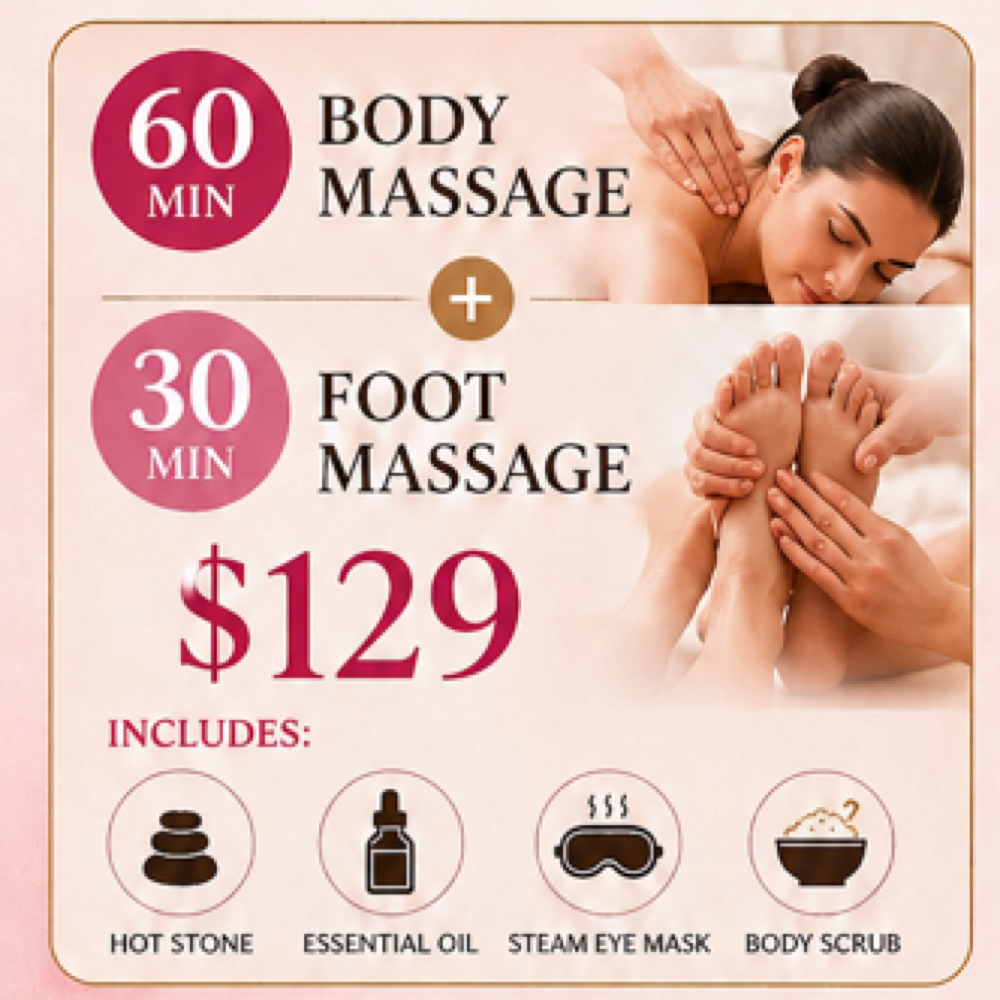 60mins Body Massage+30mins Feet Mas at Soothing Studio in The Colony, TX