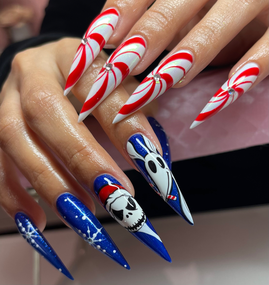 Hand-Painted Intricate Nail Art