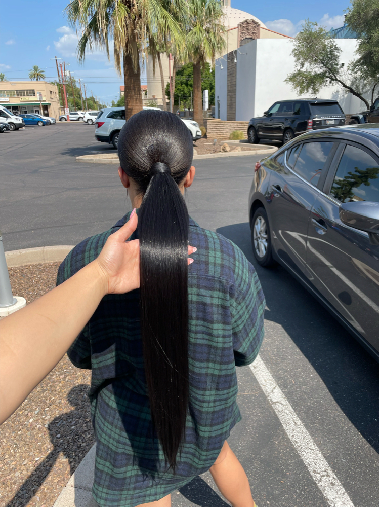 Sleek Low Extended Ponytail