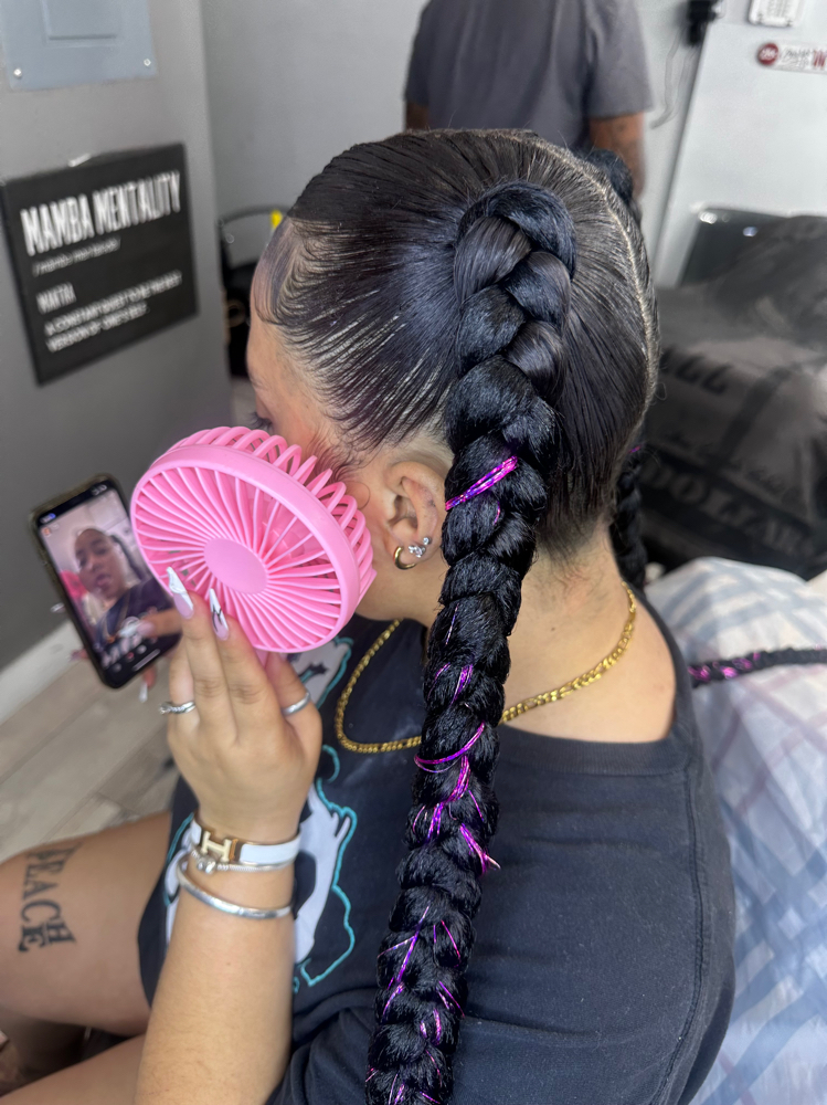 Slick Down Braided Pigtails