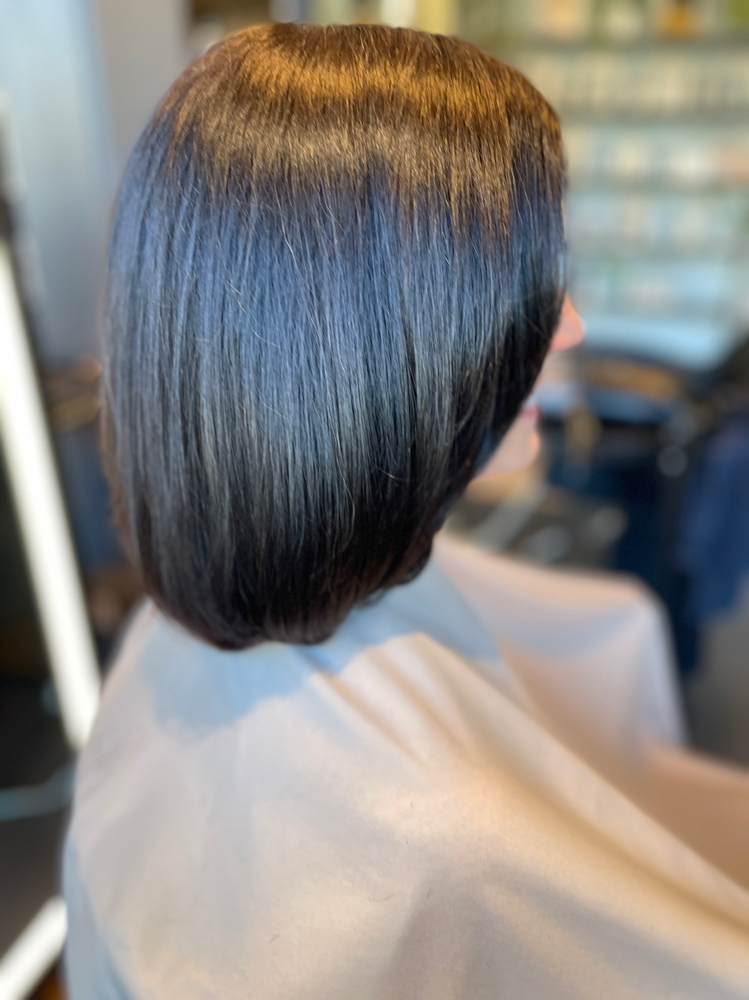 All Over Color and Blow Dry Finish.