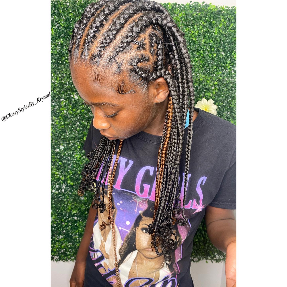 Two Layer Cornrows With Hair Added