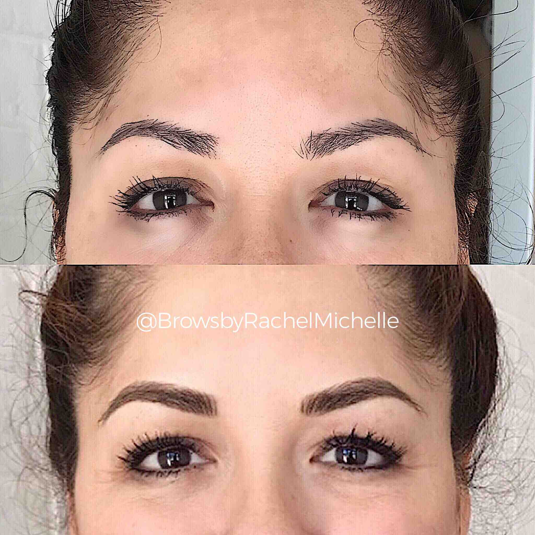 Microblading on previously tattooed