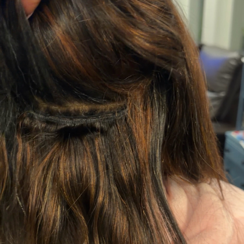 Microlink Wefts Clients Hair at Pristine Hair Salon in Shreveport, LA