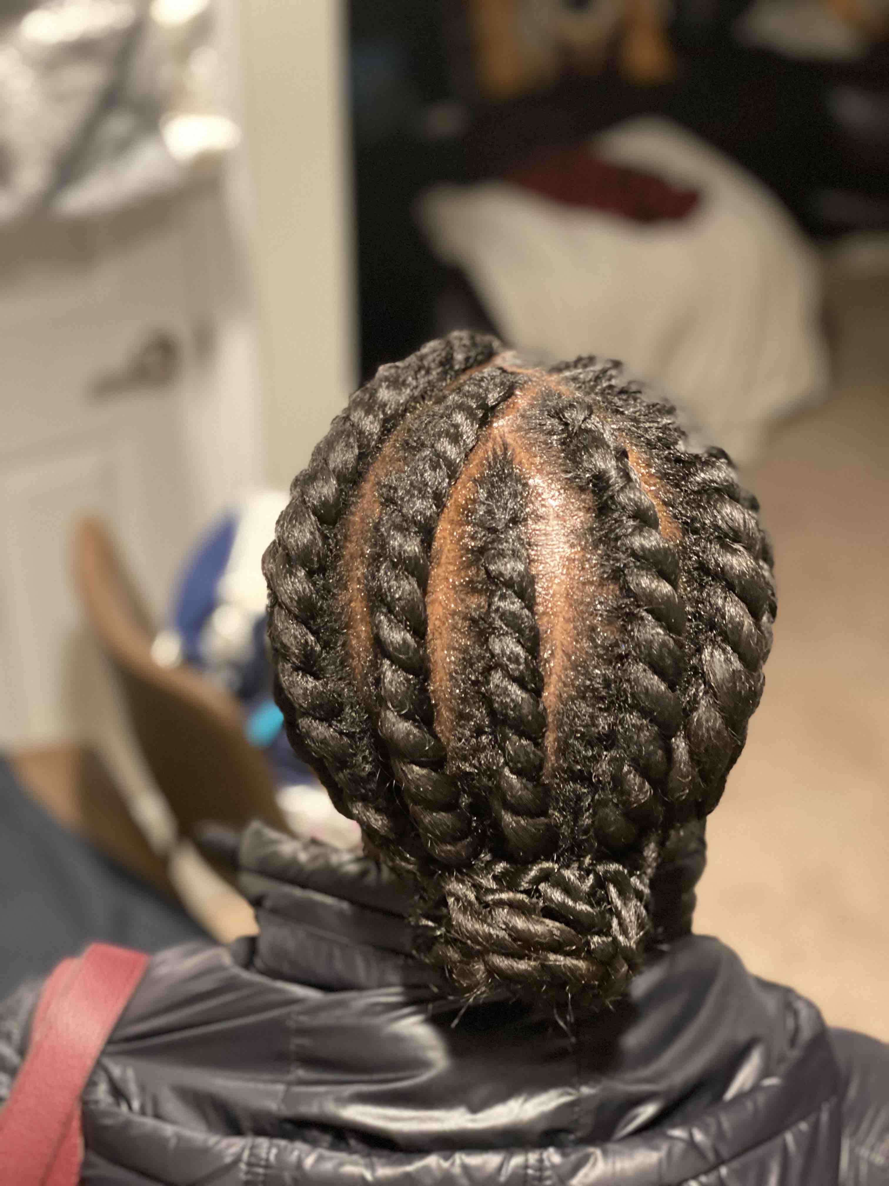 Large Flat Twist With Hair Added