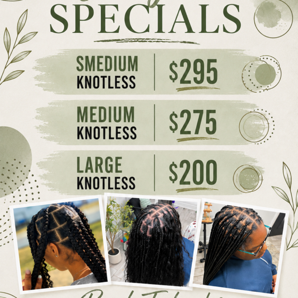 July Medium Knotless $275 at JOYABEANN CO. in Chicago, IL