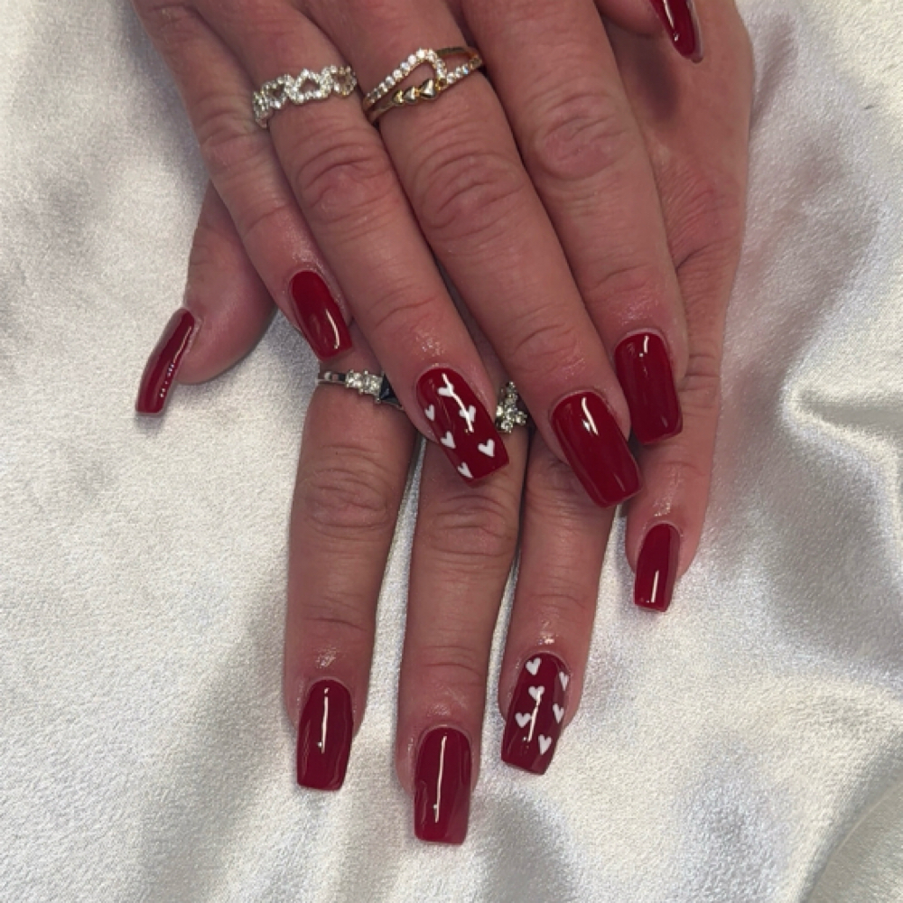 Acrylics-Detailed Design at nails.by.addysen in Pennock, MN