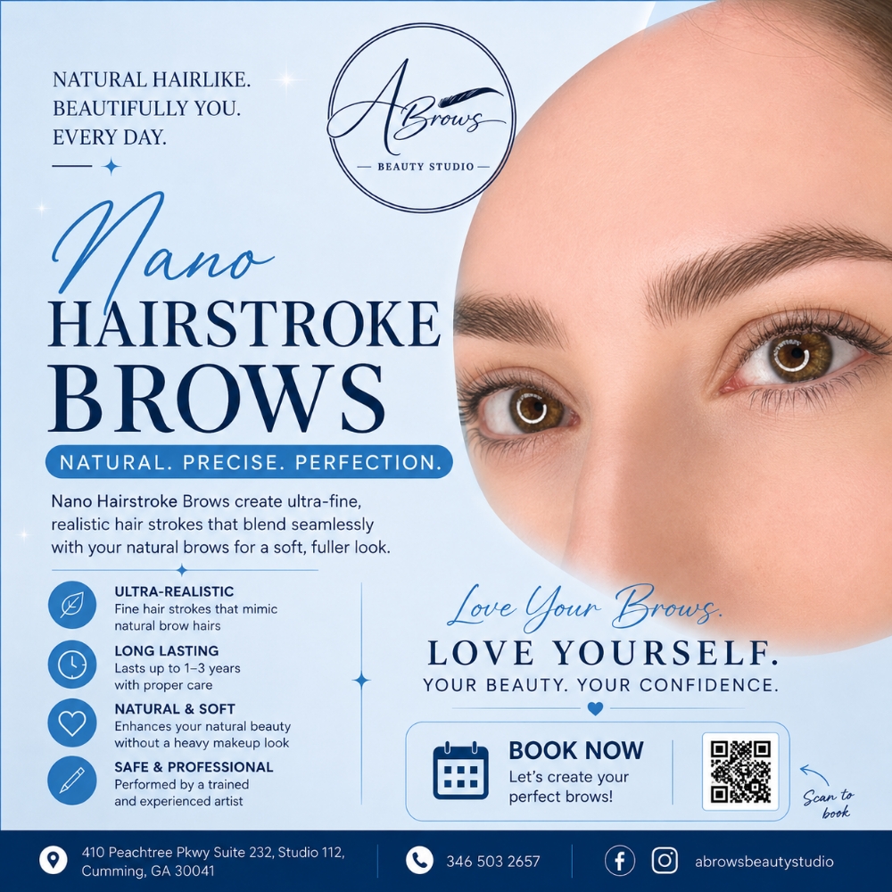 Nano Hairstroke Brows (REG.599) at Abrows Beauty Studio in Cumming, GA