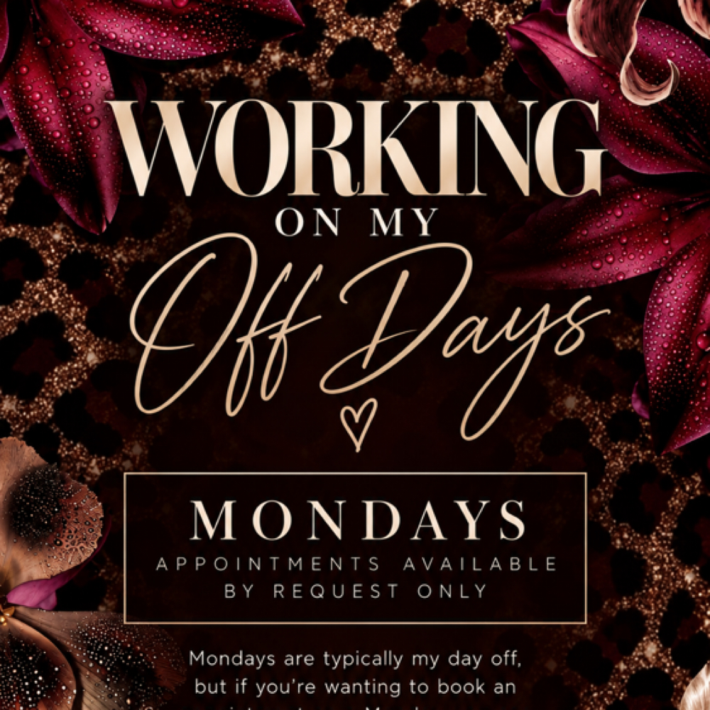 Monday Appointments ONLY at Marlena Beauty in Del Mar, CA