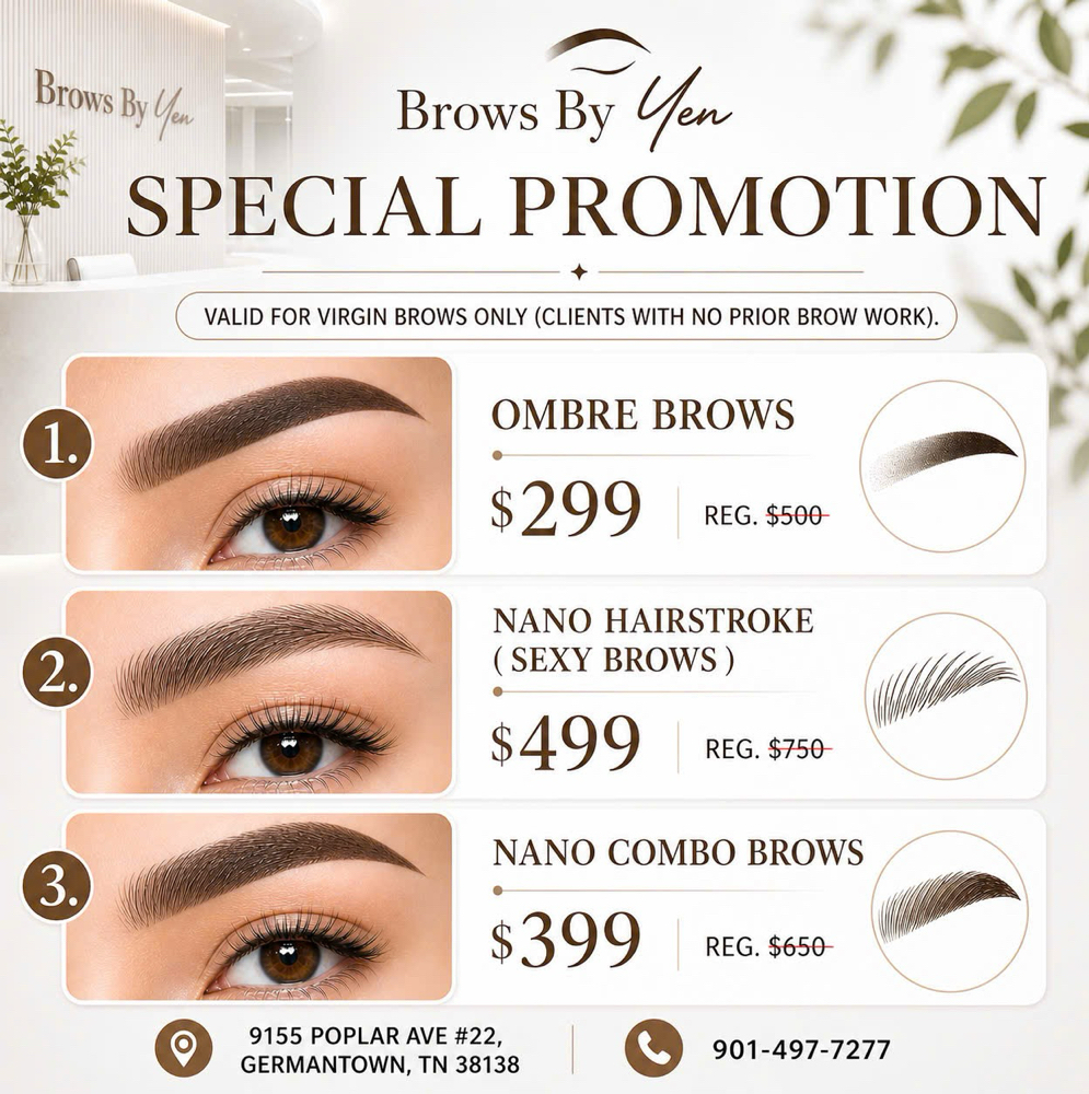 COMBO BROWS PROMOTION at Brows By Yen in Germantown, TN