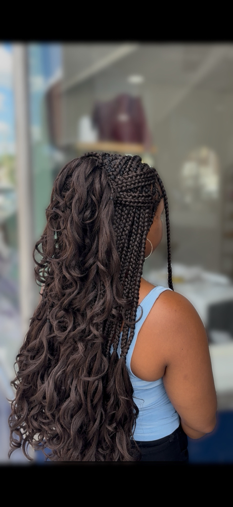 Knotless French Curl Braids