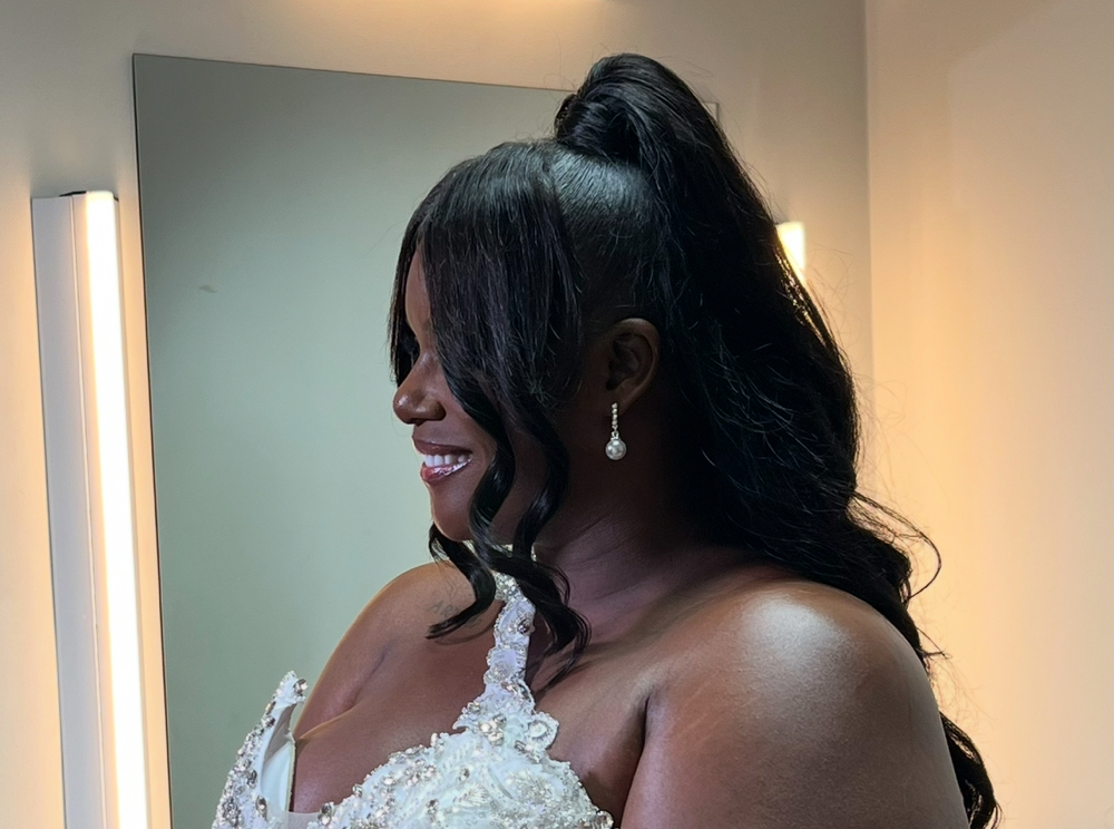 Half Up Hald Down Quick Weave at Pressed By Lori Kim Llc in Houston, TX