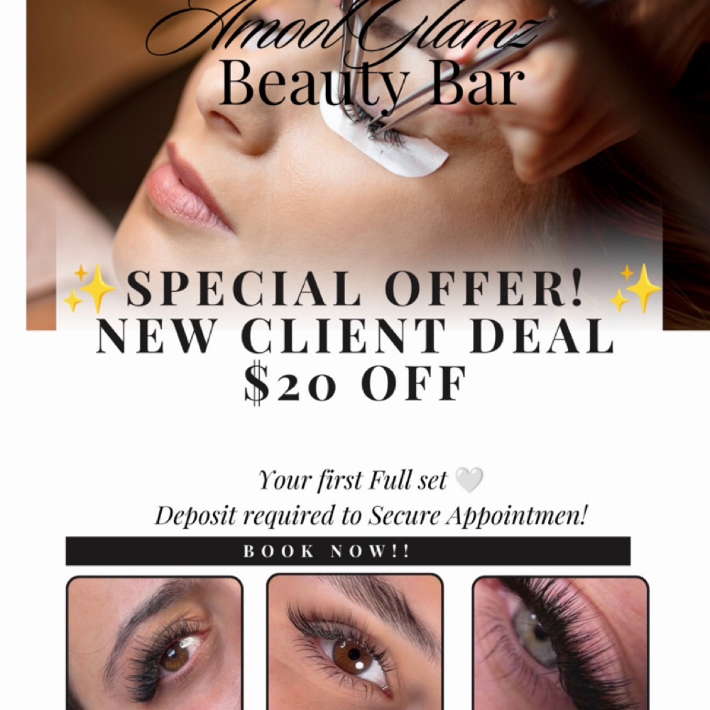 New client DEAL!! $20 Off Full Set at Amoolglamz beauty bar in Wilmington, MA