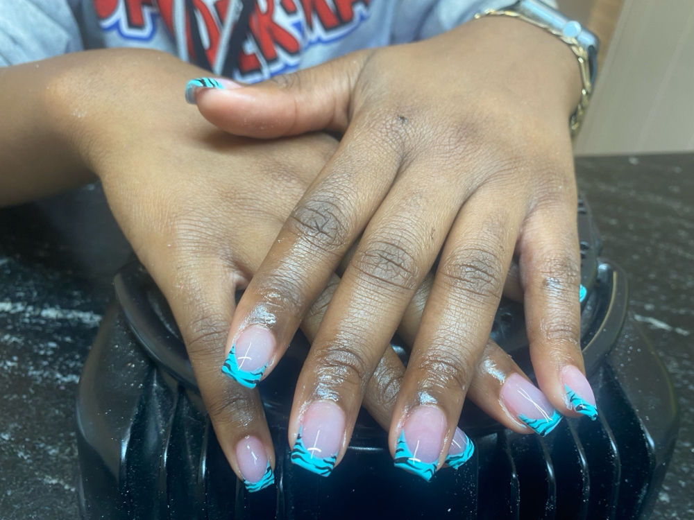 Short Acrylic Full Set + Simple Art
