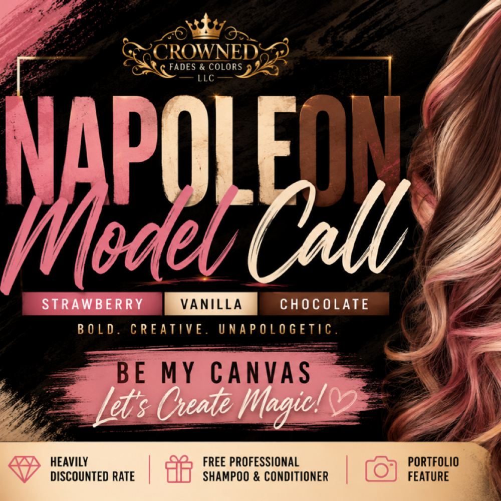 Napoleon Model Call at Crowned Fades & Colors LLC in Sioux Falls, SD