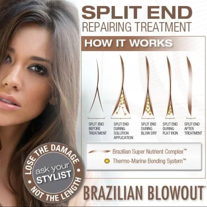 Brazilian Blowout Split End Treat. at Red’s Beauty Bar in Richardson, TX