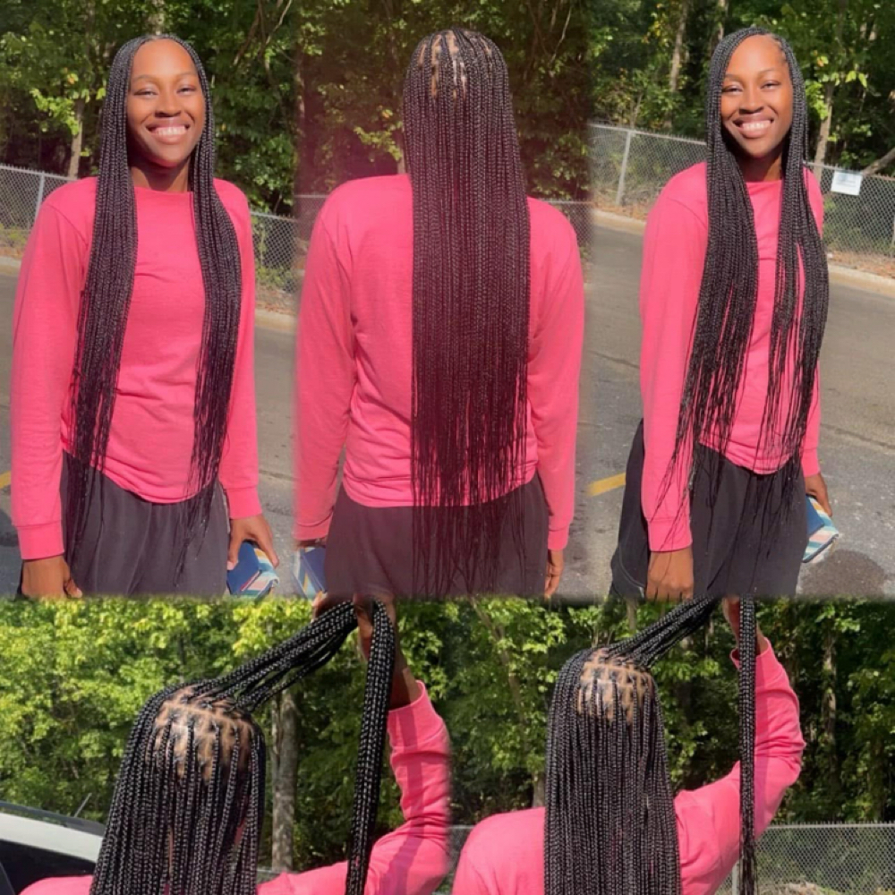 Medium Knotless Braids at E-Money Braidz in Memphis, TN