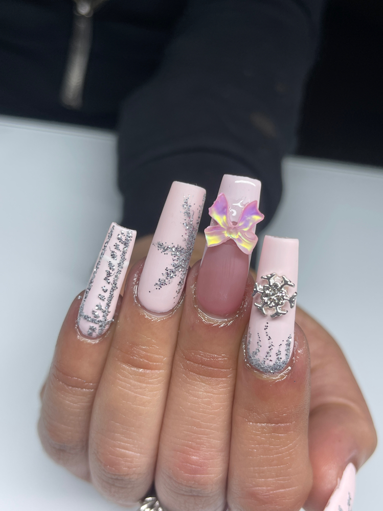 Loose Glitter Design For All Nails