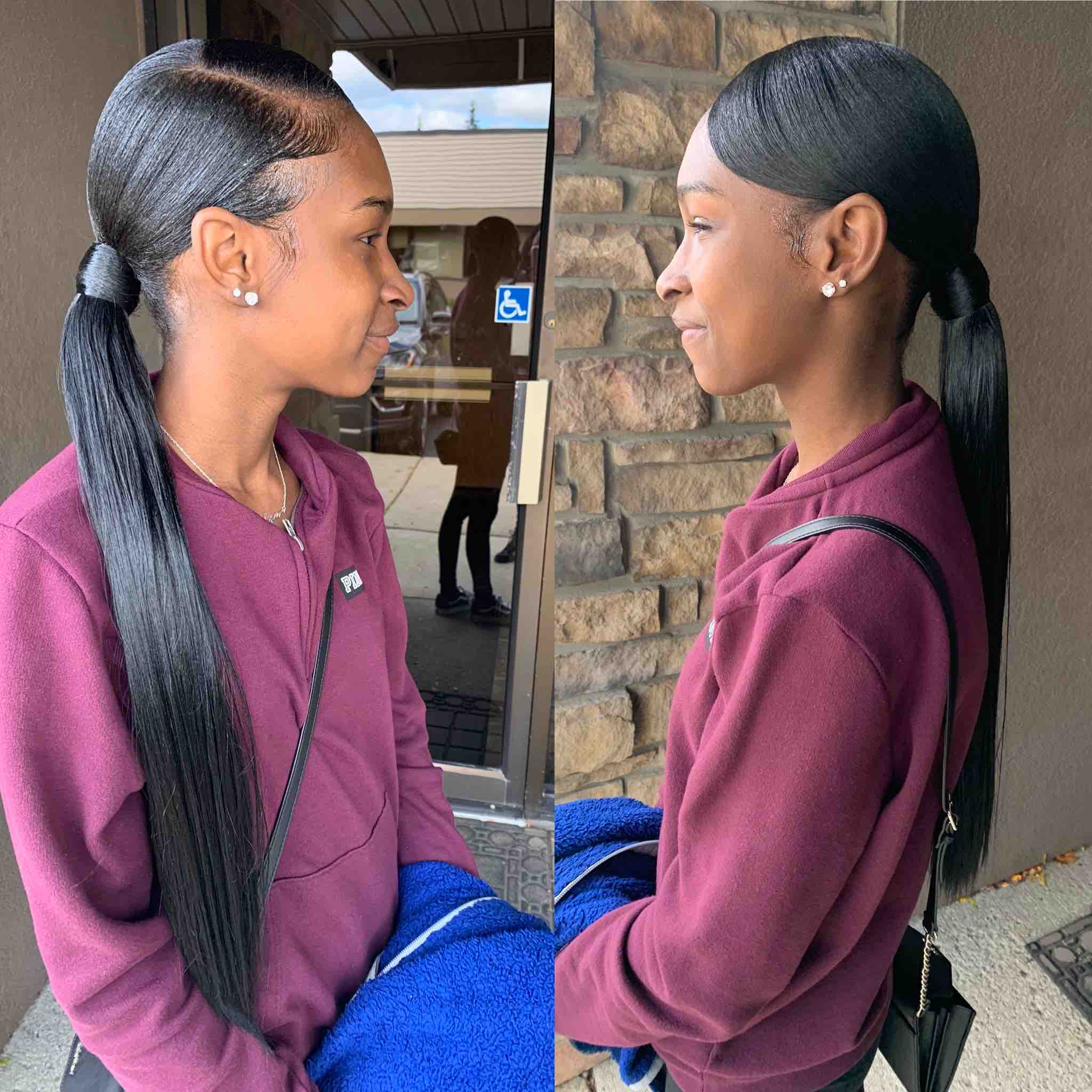 Side Part Low Qw Ponytail 💕