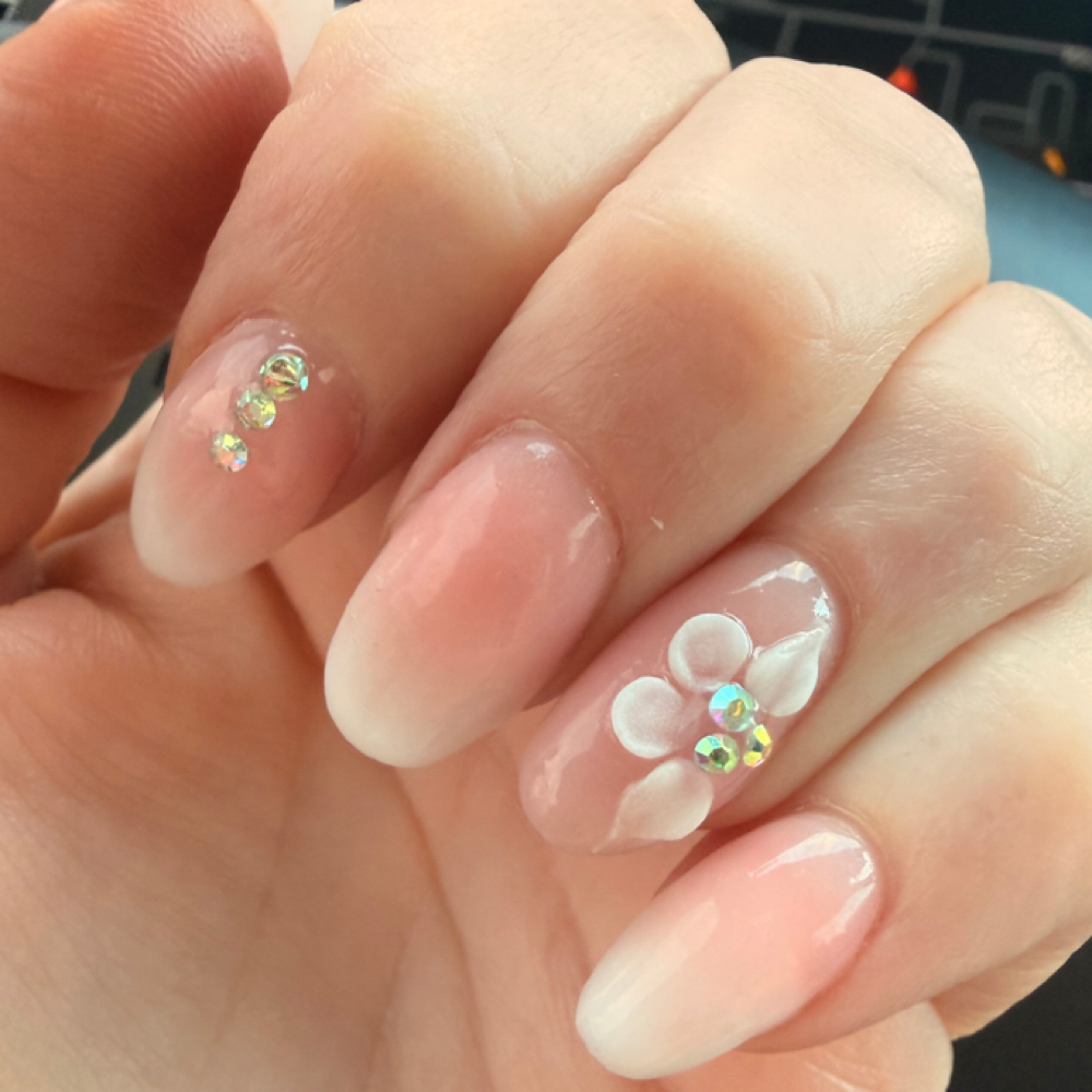Pink And White Ombre at Vali’s Nail Factory in Topeka, KS
