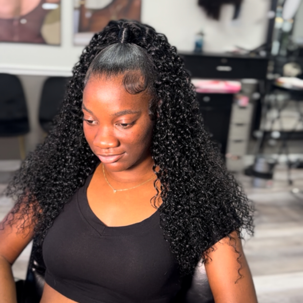 22 Inch Curly Half Up Half Dwn at Allure Salon in Port St Lucie, FL