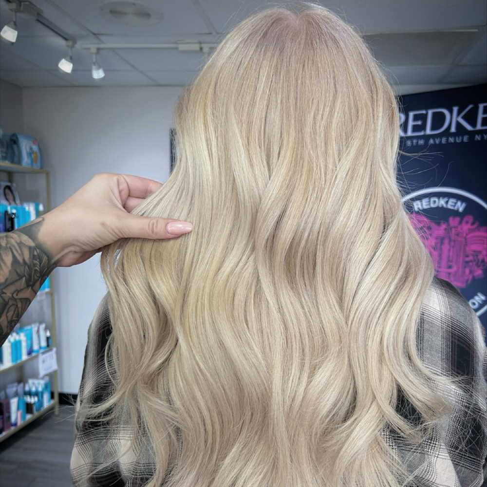 Bleach Retouch at Rustic Roots Salon + Spa in Hesperia, CA