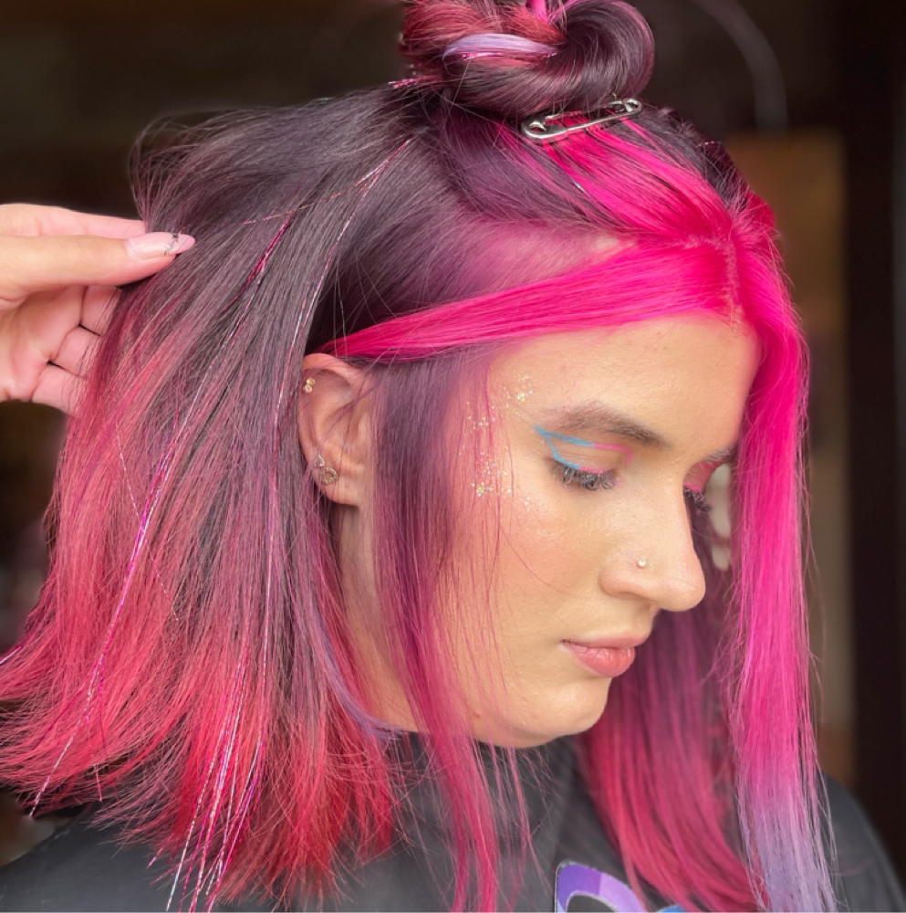 Tinsel at Knot Just Hair in Adams, NY