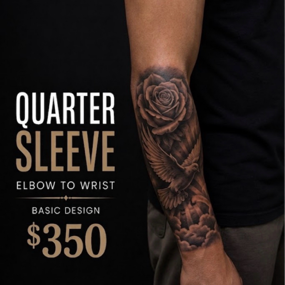 Quarter Sleeve Special at Tattoo Whitney Houston in Houston, TX
