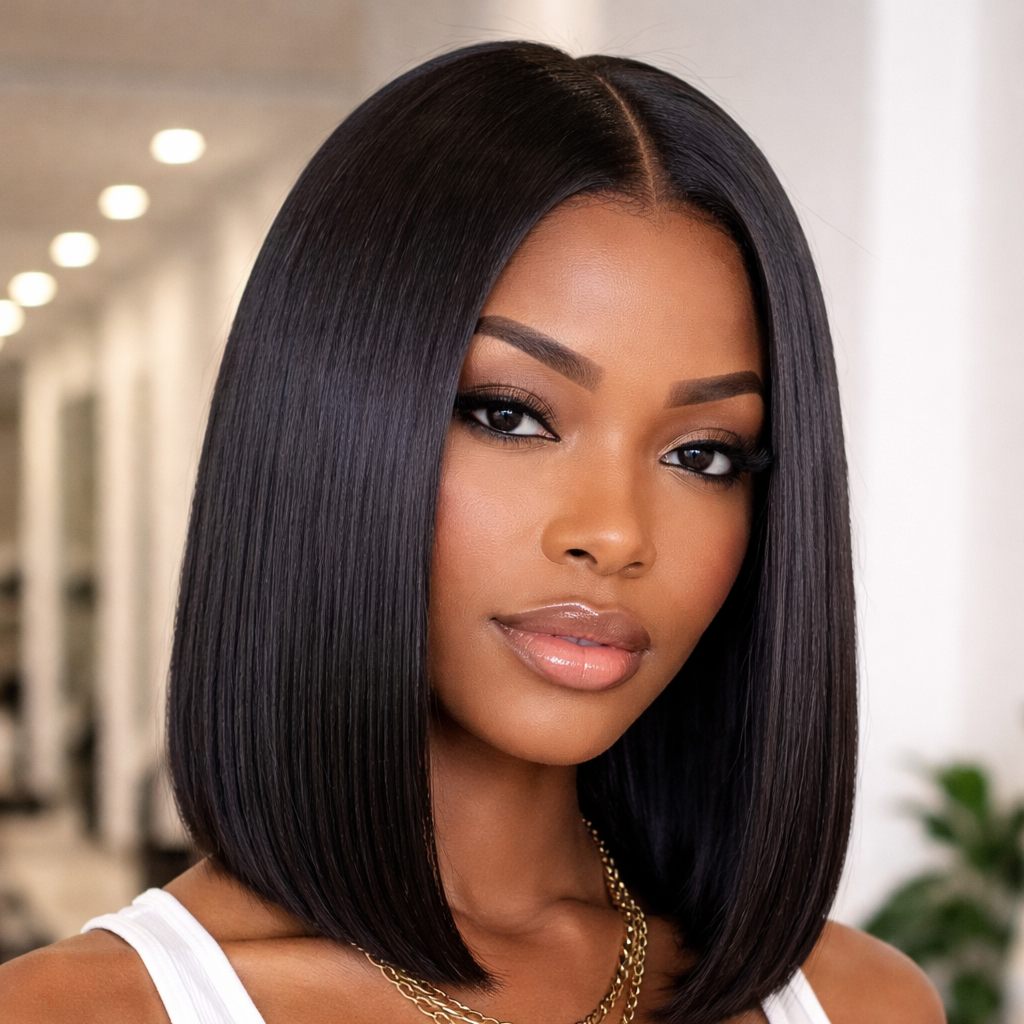 Ultimate Silk Press + Cut at Blossoms HTX Hair Studio in Spring, TX