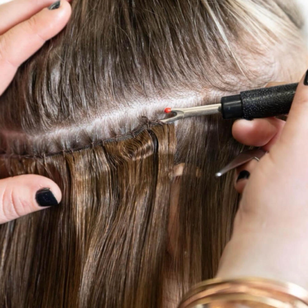 Hand-Tied Removal at Vogue Hair Extensions Salon in Frisco, TX