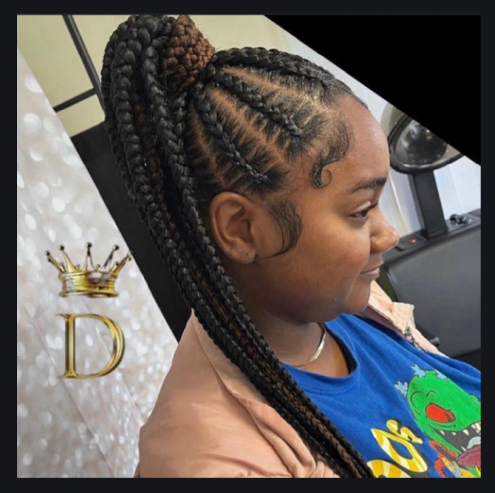 Large Parts Braided Ponytail