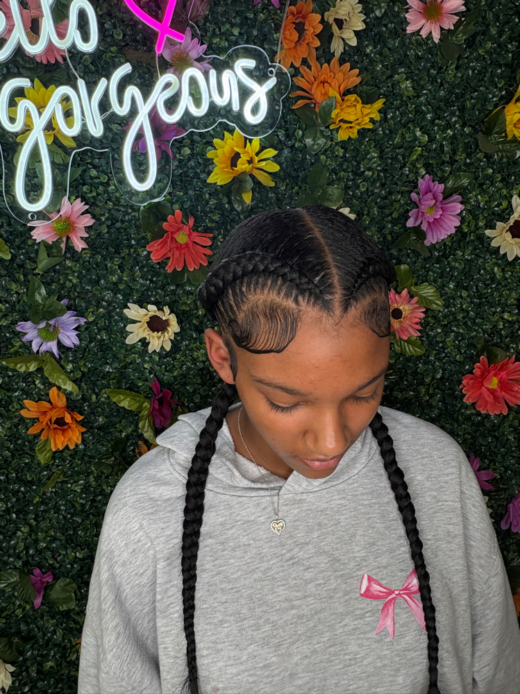 2 Stitch Braids (Weave Added) at Crowned Beauty Studios LLC in Detroit, MI