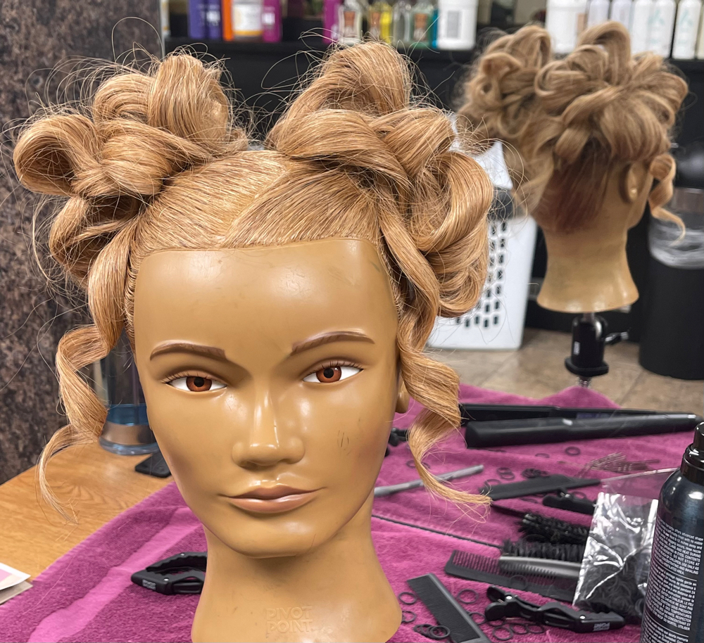 Curly Bun Updo at Eryka’s Hair Couture in Midlothian, IL